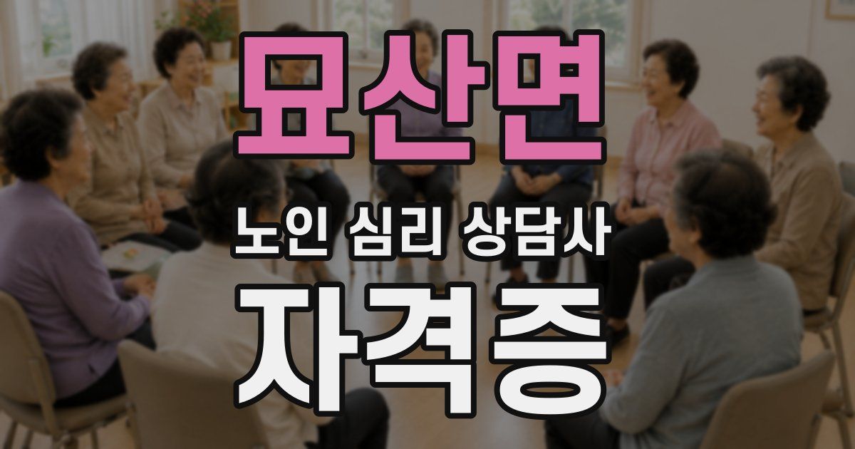 묘산면 노인 심리 상담사 자격증