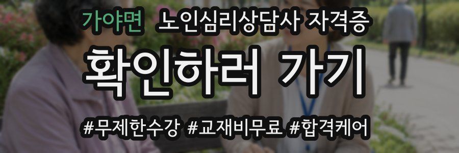 가야면 노인 심리 상담사 자격증