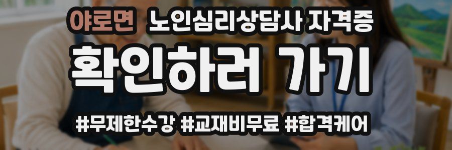 야로면 노인 심리 상담사 자격증