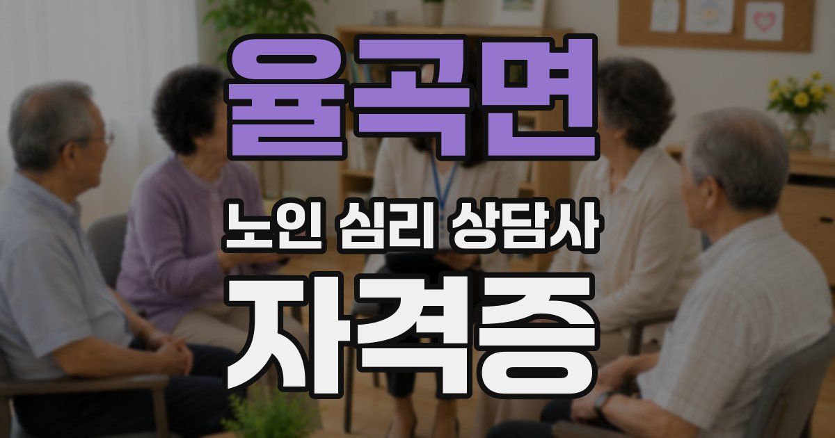 율곡면 노인 심리 상담사 자격증