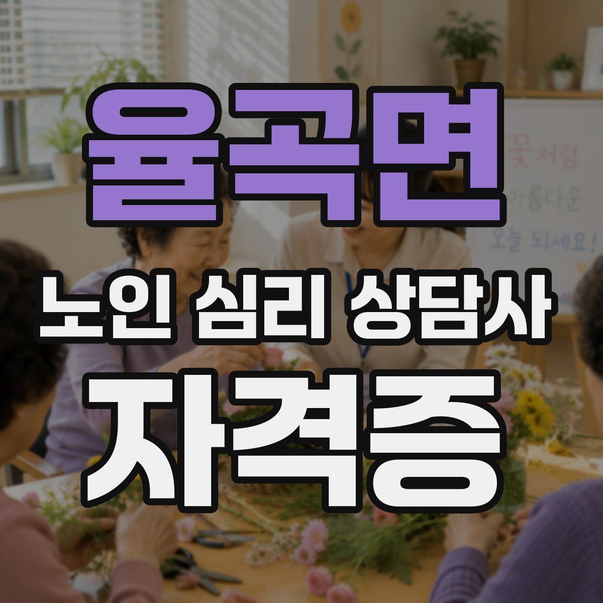 율곡면 노인 심리 상담사 자격증