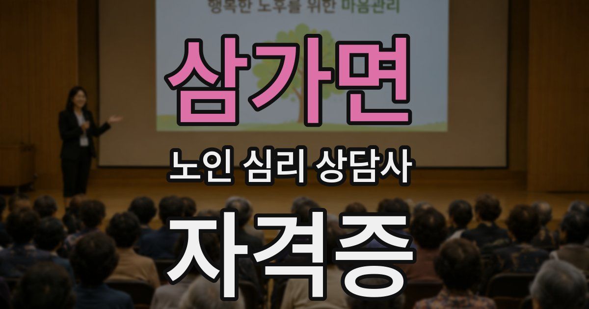 삼가면 노인 심리 상담사 자격증