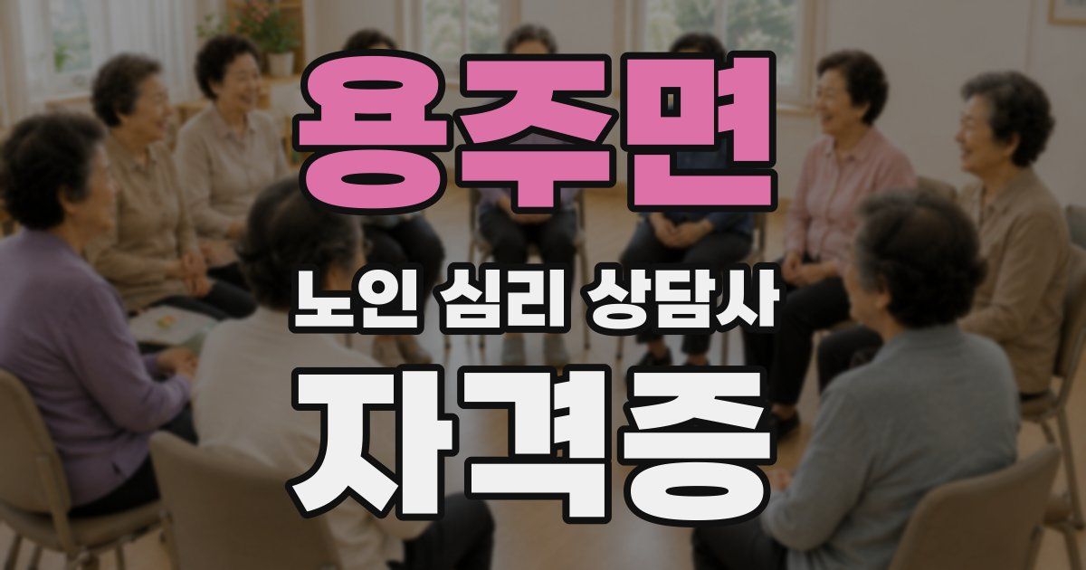 용주면 노인 심리 상담사 자격증
