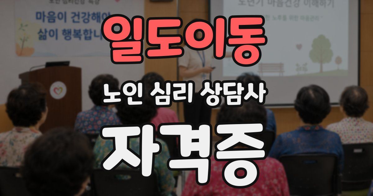 일도이동 노인 심리 상담사 자격증