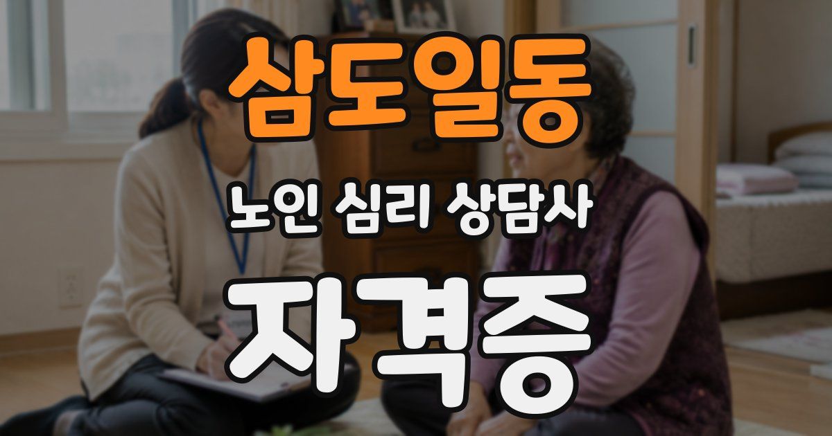 삼도일동 노인 심리 상담사 자격증
