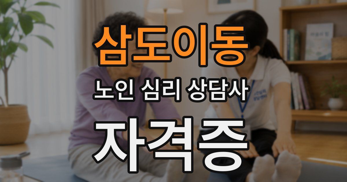 삼도이동 노인 심리 상담사 자격증