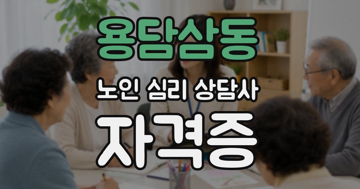 용담삼동 노인 심리 상담사 자격증