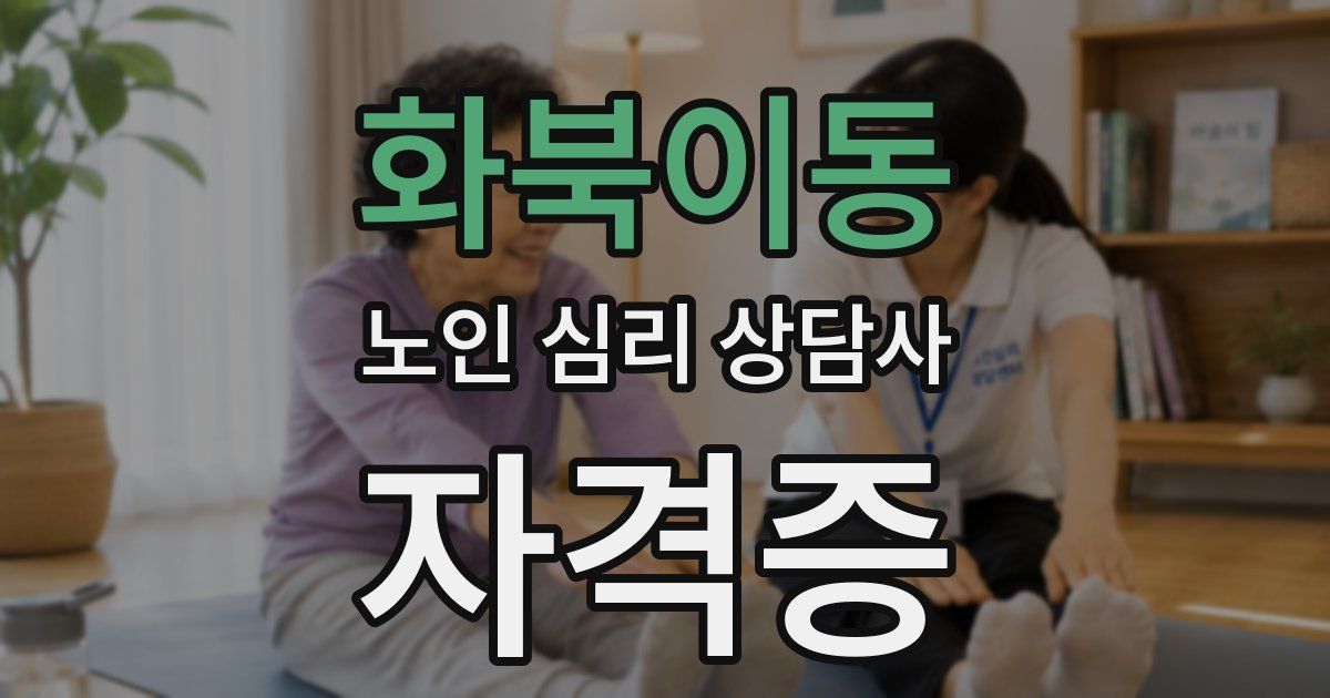 화북이동 노인 심리 상담사 자격증