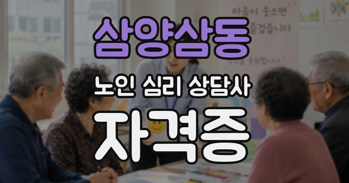 삼양삼동 노인 심리 상담사 자격증