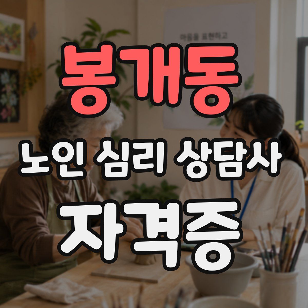 봉개동 노인 심리 상담사 자격증