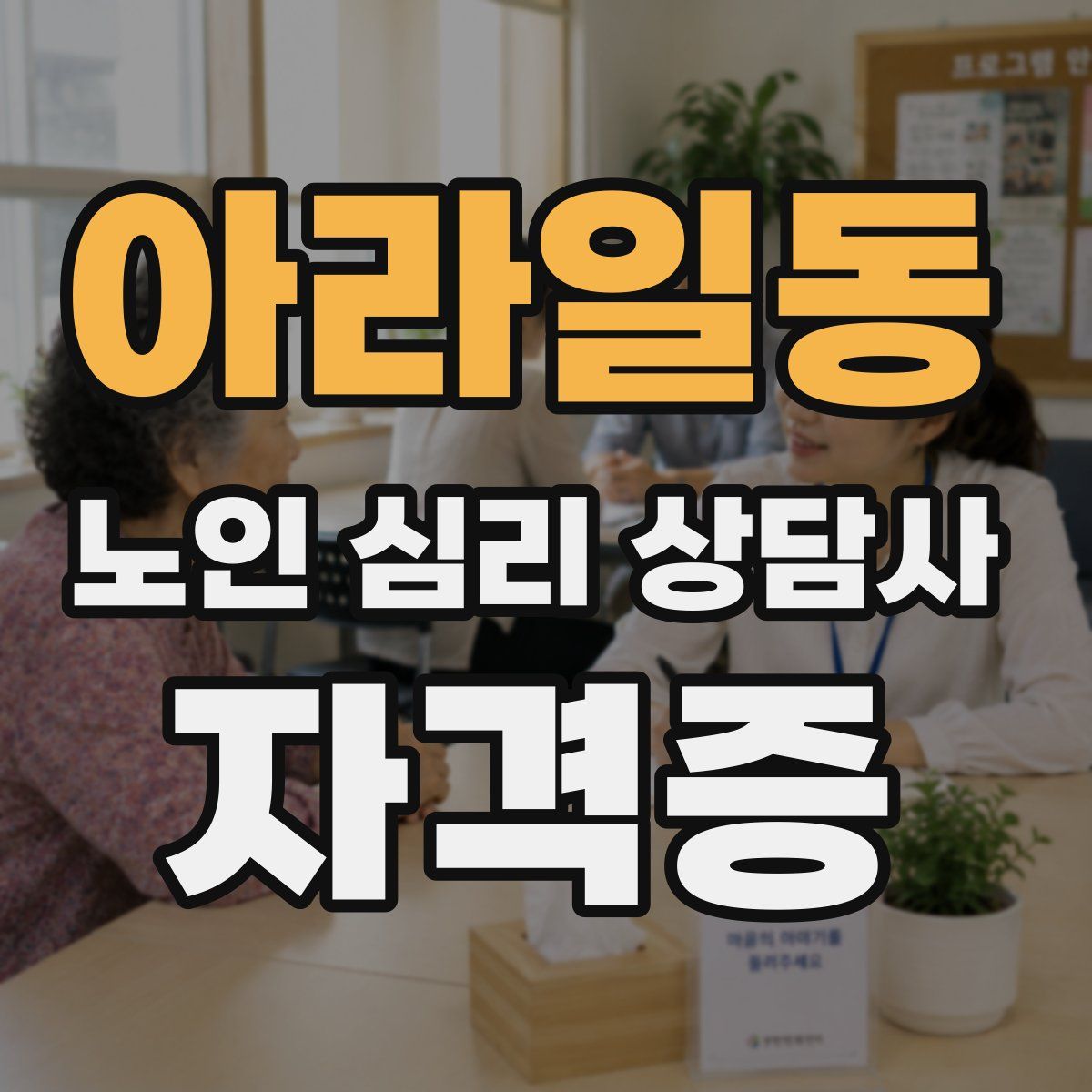 아라일동 노인 심리 상담사 자격증