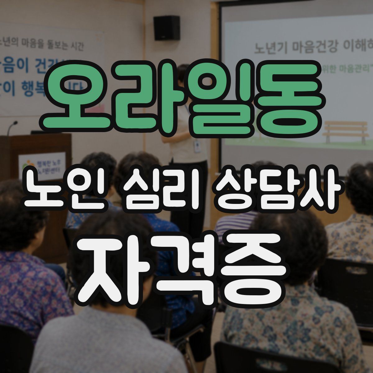 오라일동 노인 심리 상담사 자격증