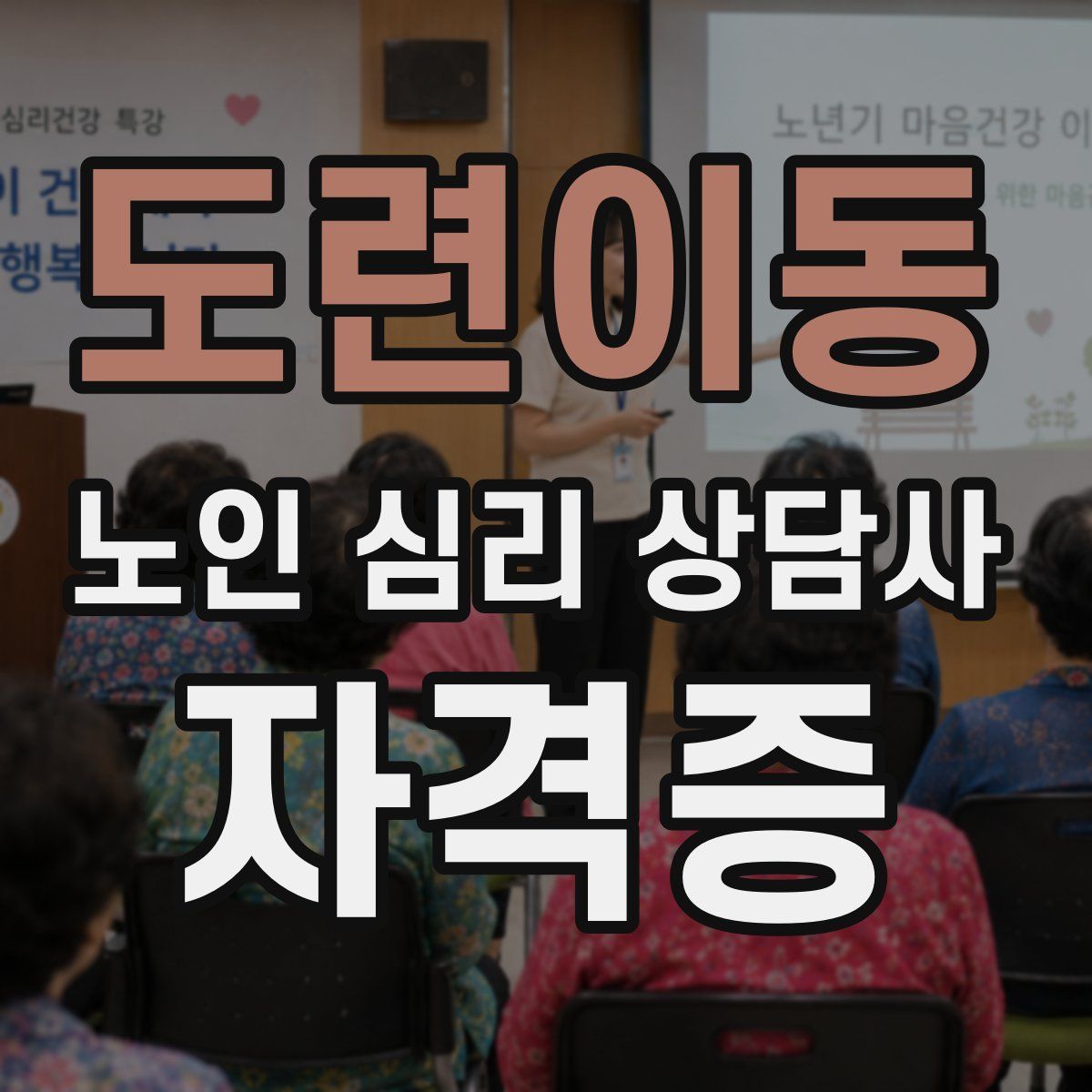 도련이동 노인 심리 상담사 자격증