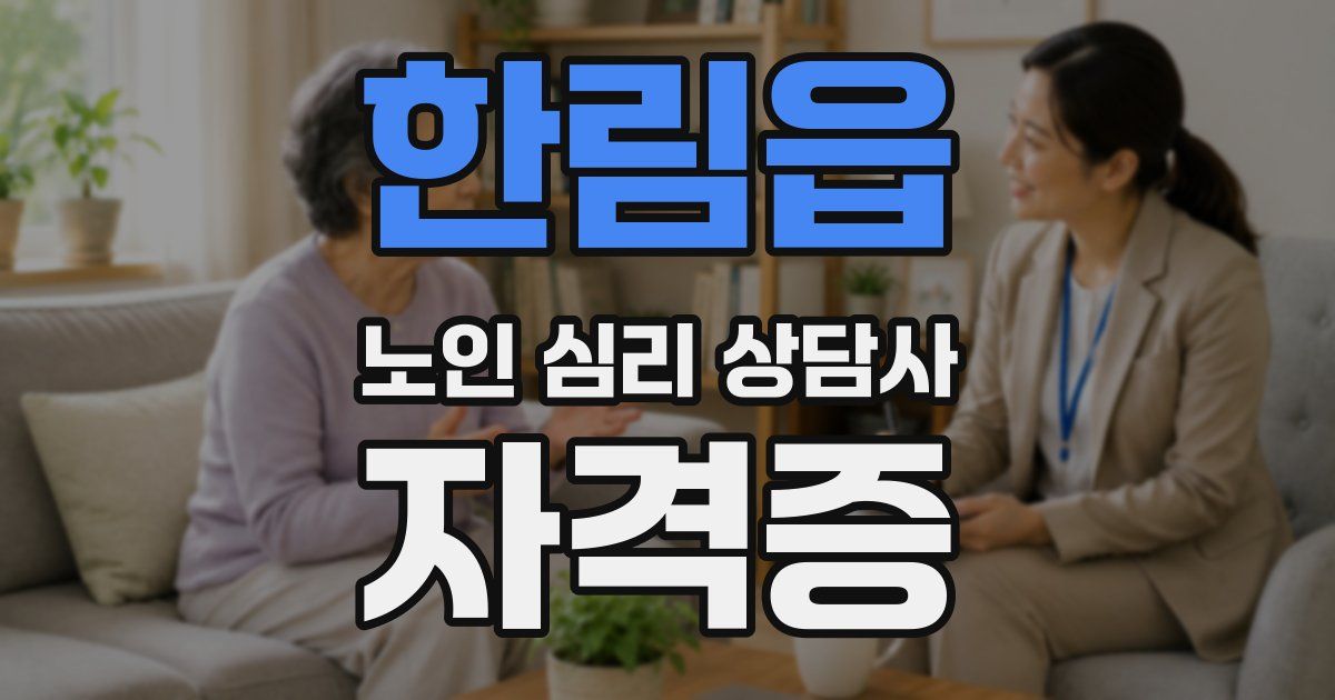 한림읍 노인 심리 상담사 자격증