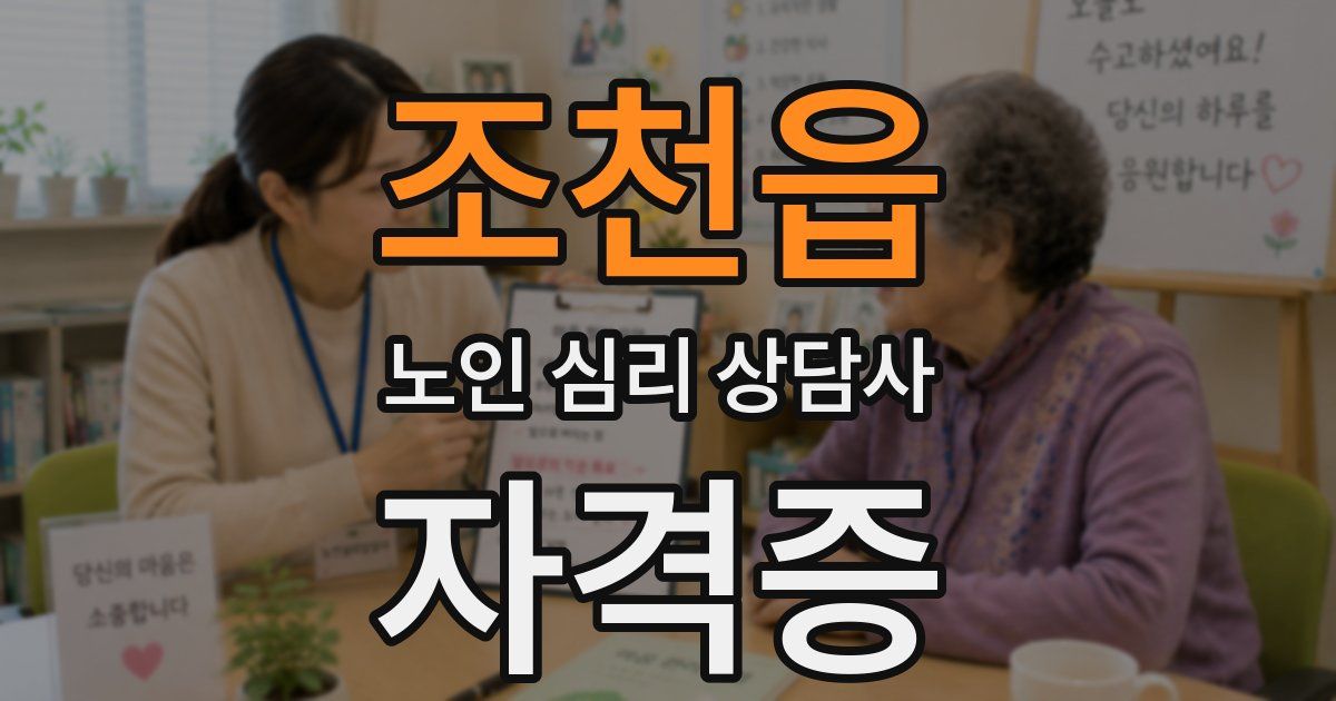 조천읍 노인 심리 상담사 자격증
