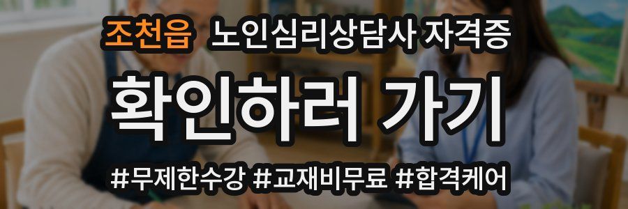 조천읍 노인 심리 상담사 자격증
