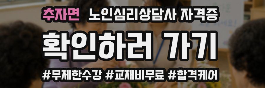 추자면 노인 심리 상담사 자격증