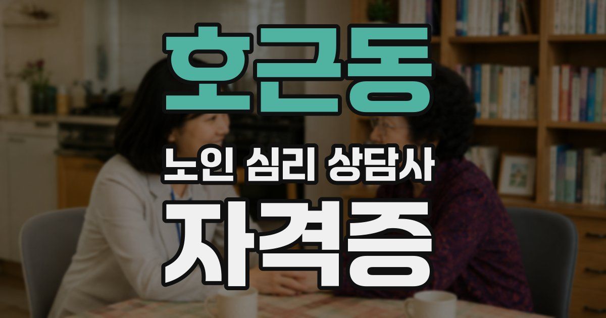 호근동 노인 심리 상담사 자격증