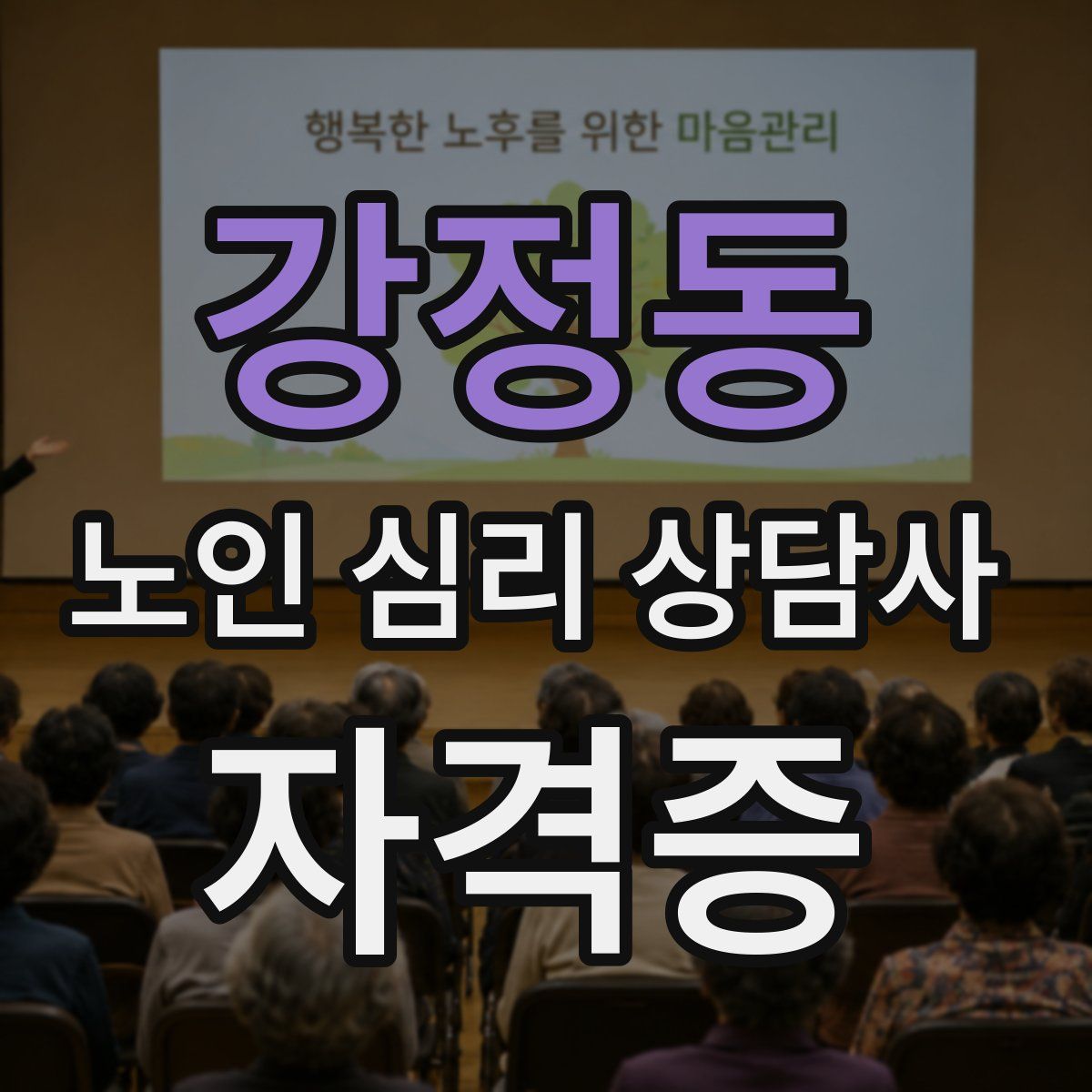 강정동 노인 심리 상담사 자격증