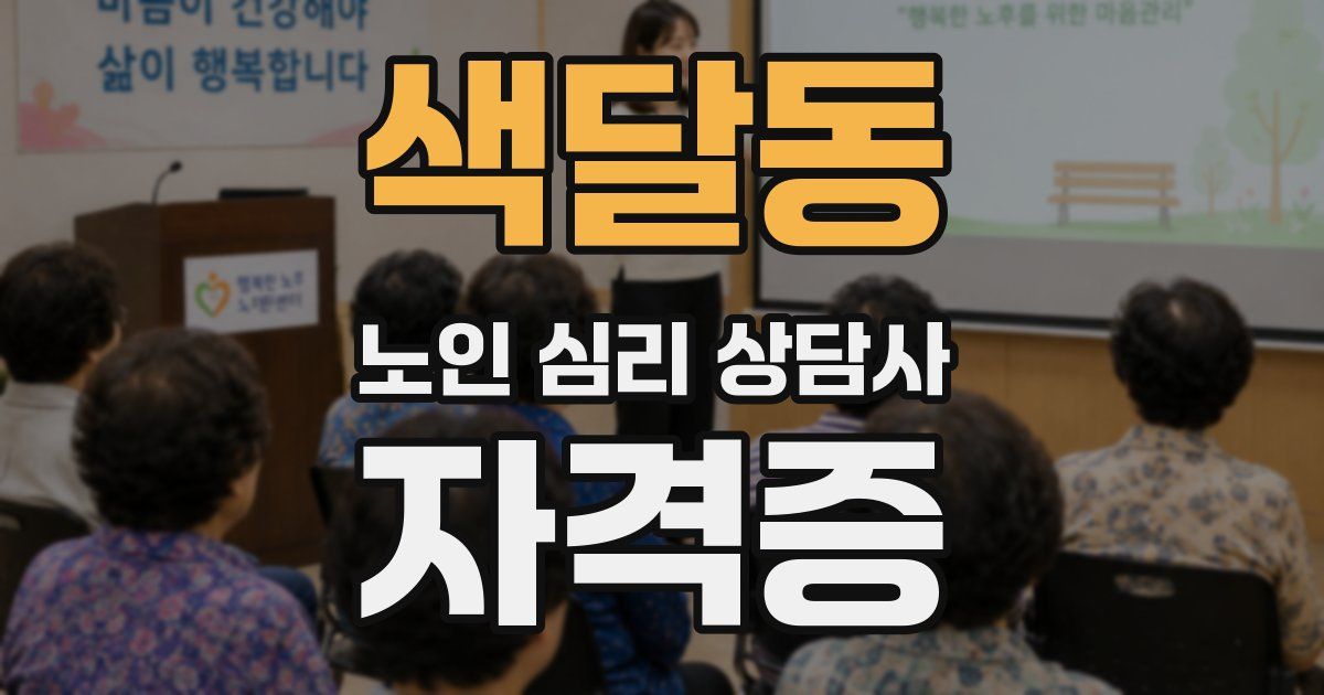 색달동 노인 심리 상담사 자격증