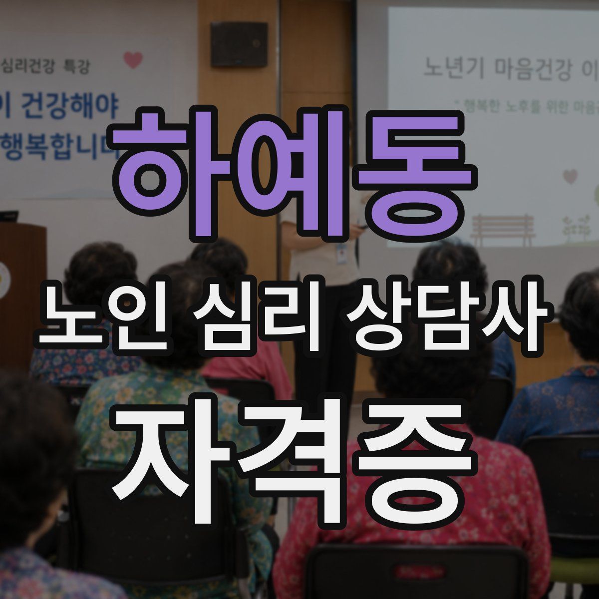 하예동 노인 심리 상담사 자격증
