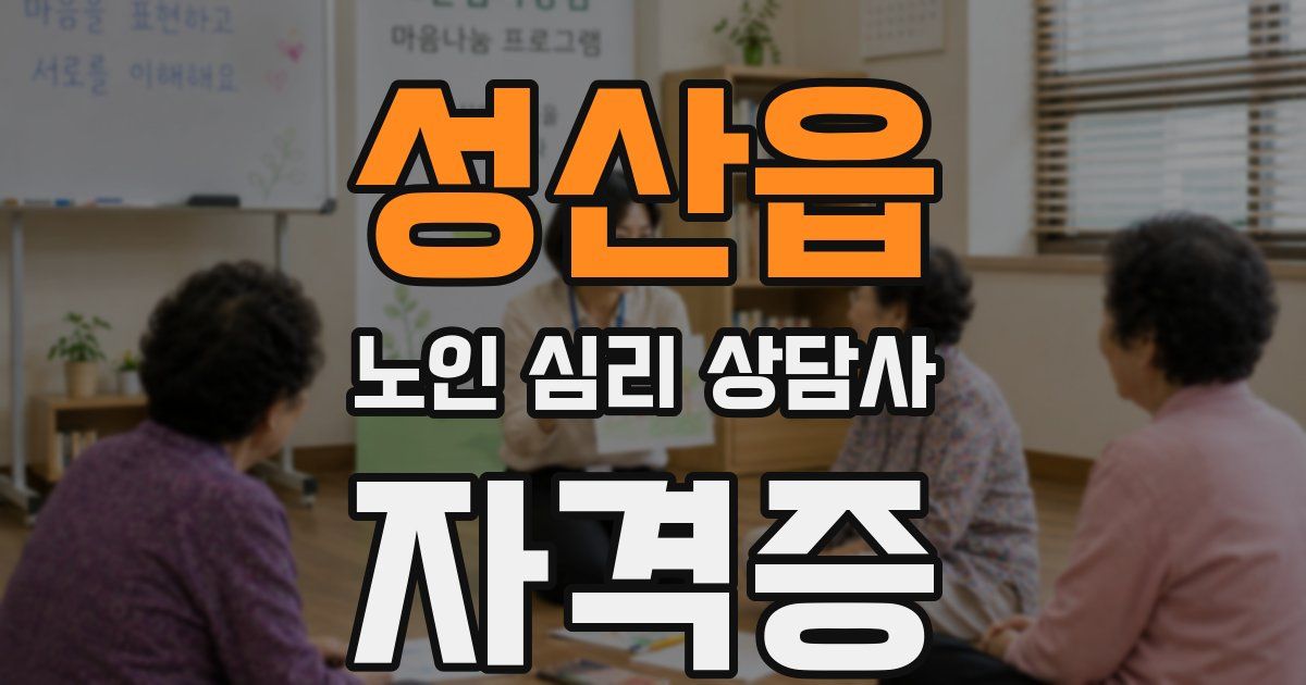 성산읍 노인 심리 상담사 자격증