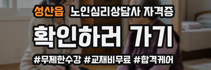 성산읍 노인 심리 상담사 자격증