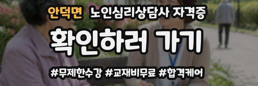 안덕면 노인 심리 상담사 자격증