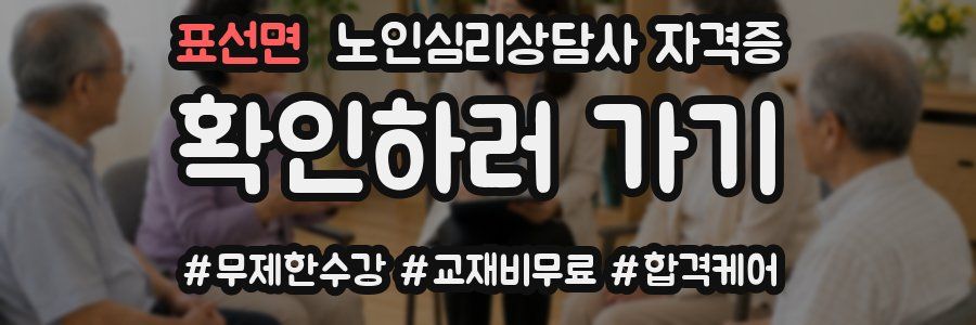 표선면 노인 심리 상담사 자격증
