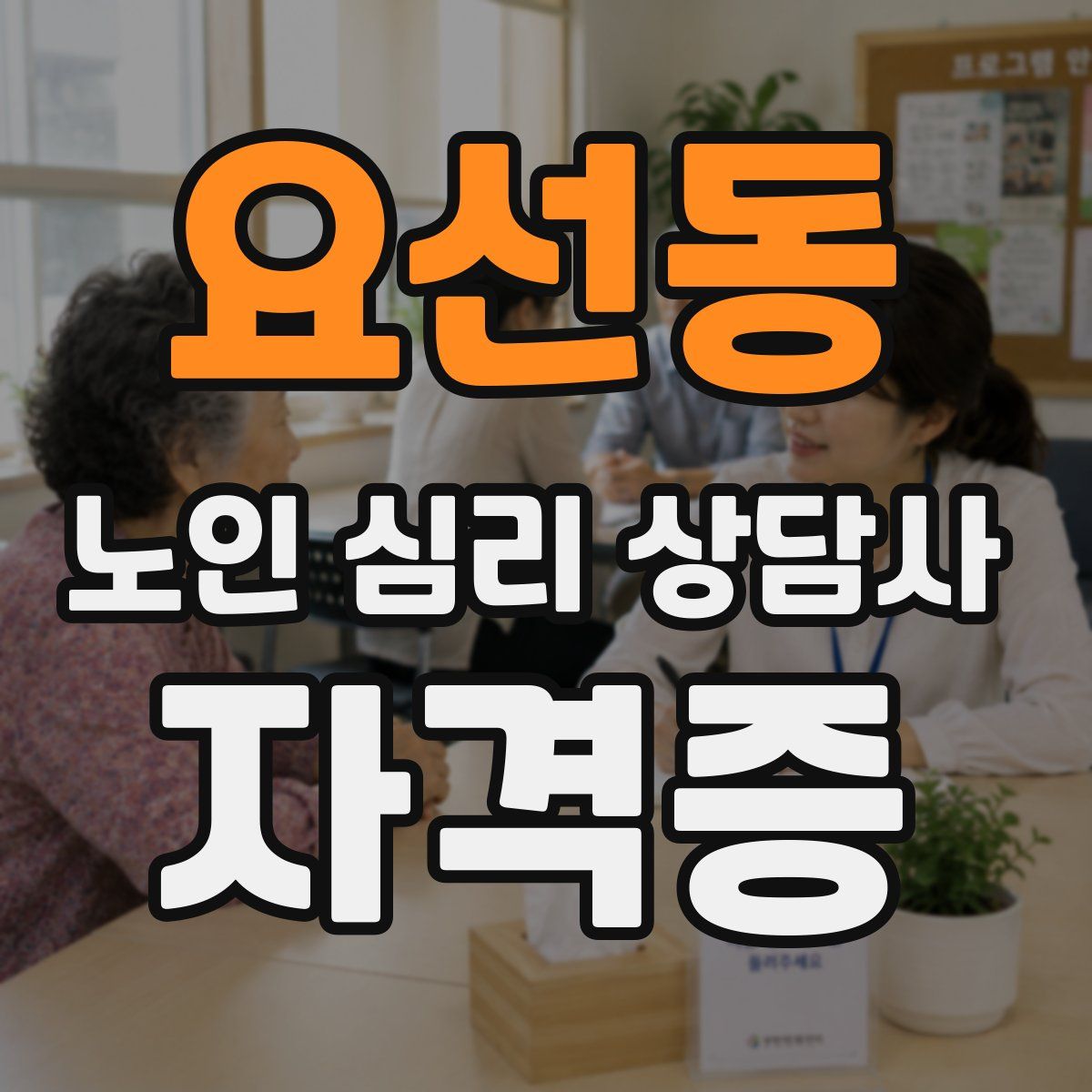 요선동 노인 심리 상담사 자격증