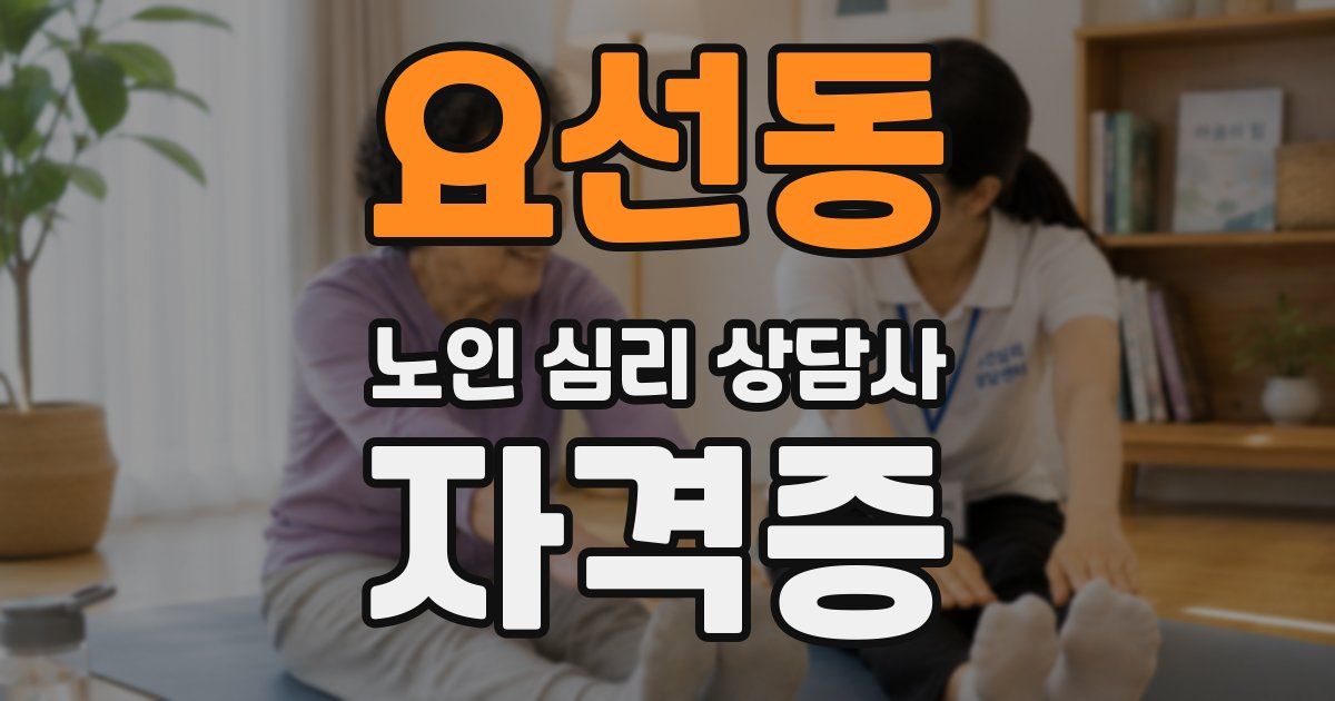 요선동 노인 심리 상담사 자격증