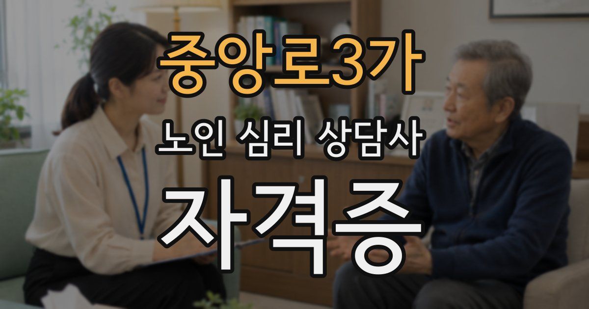중앙로3가 노인 심리 상담사 자격증