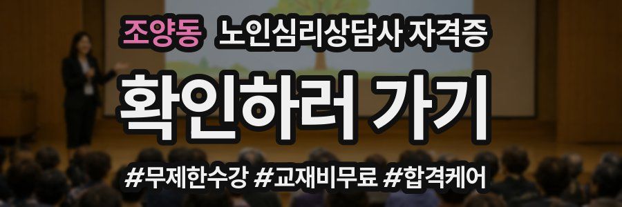 조양동 노인 심리 상담사 자격증