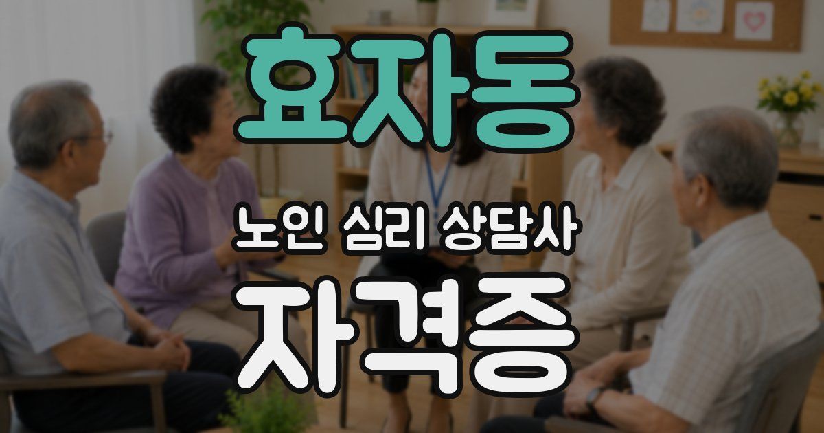 효자동 노인 심리 상담사 자격증