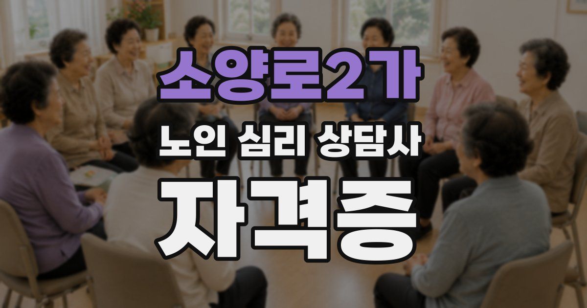 소양로2가 노인 심리 상담사 자격증