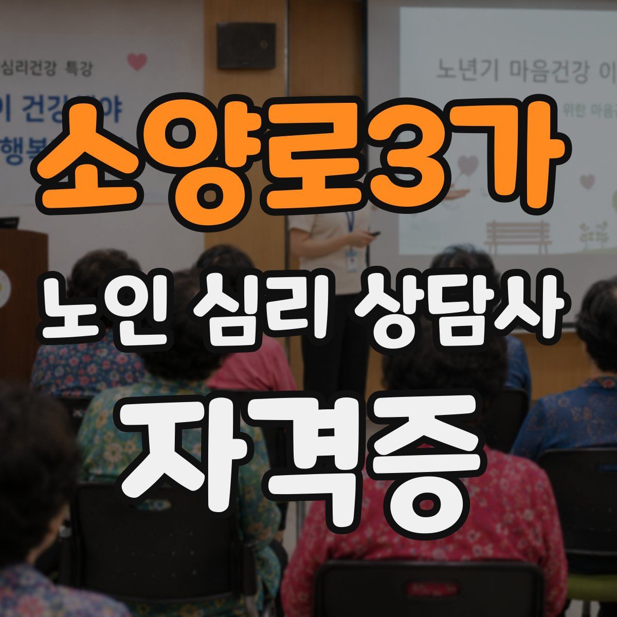 소양로3가 노인 심리 상담사 자격증