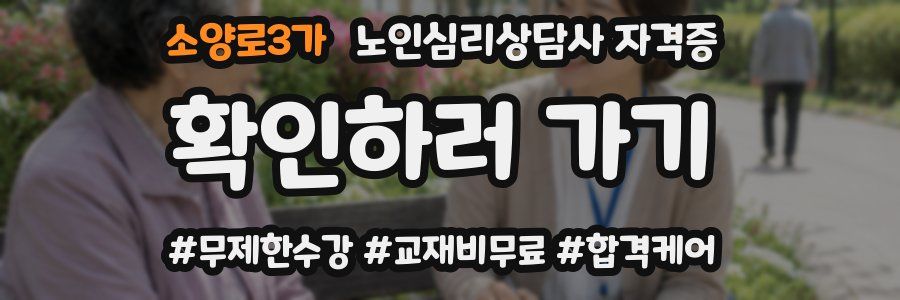 소양로3가 노인 심리 상담사 자격증