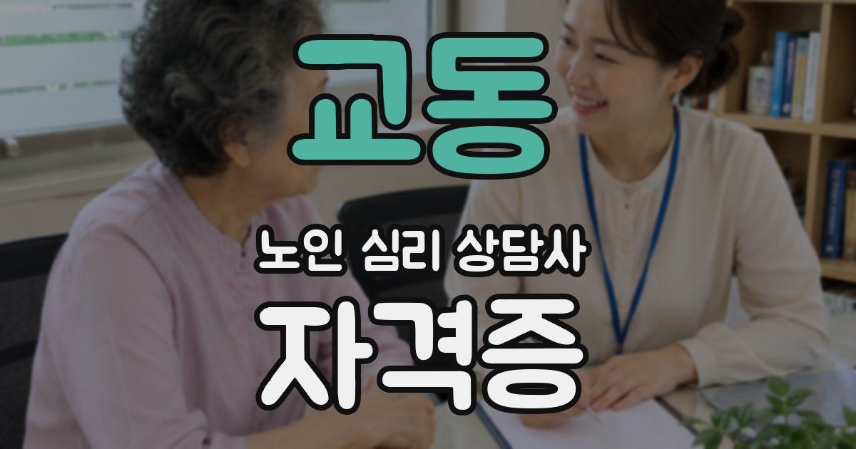 교동 노인 심리 상담사 자격증