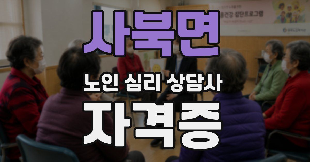 사북면 노인 심리 상담사 자격증