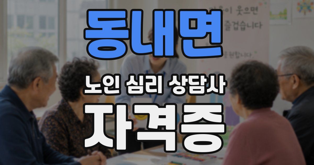 동내면 노인 심리 상담사 자격증