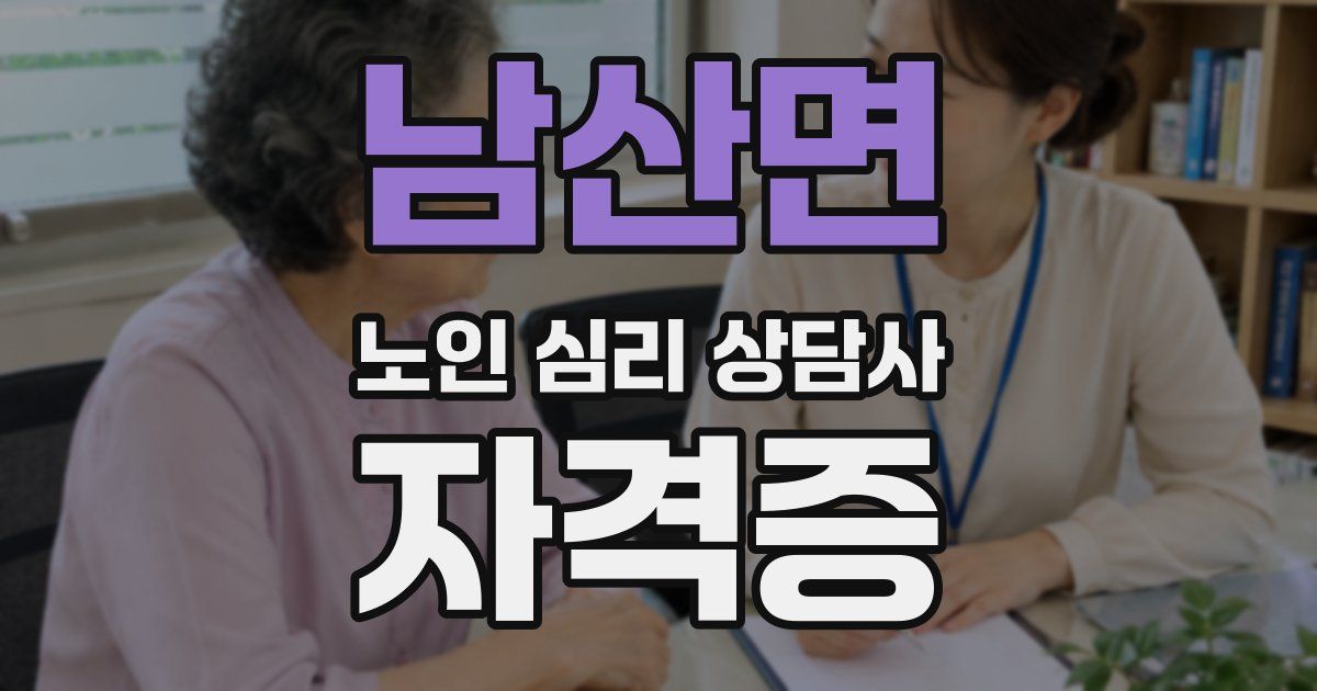 남산면 노인 심리 상담사 자격증