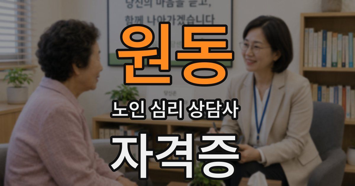 원동 노인 심리 상담사 자격증