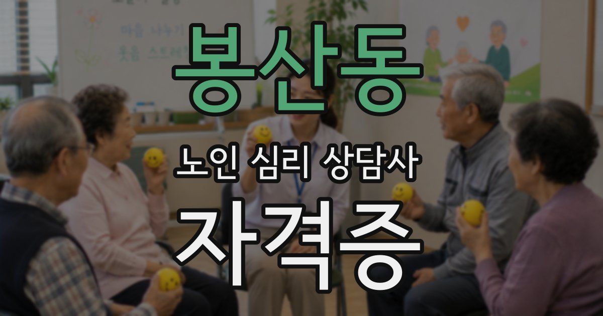 봉산동 노인 심리 상담사 자격증