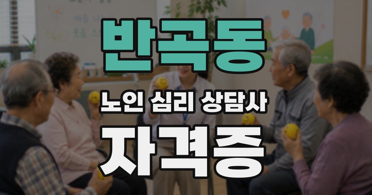 반곡동 노인 심리 상담사 자격증