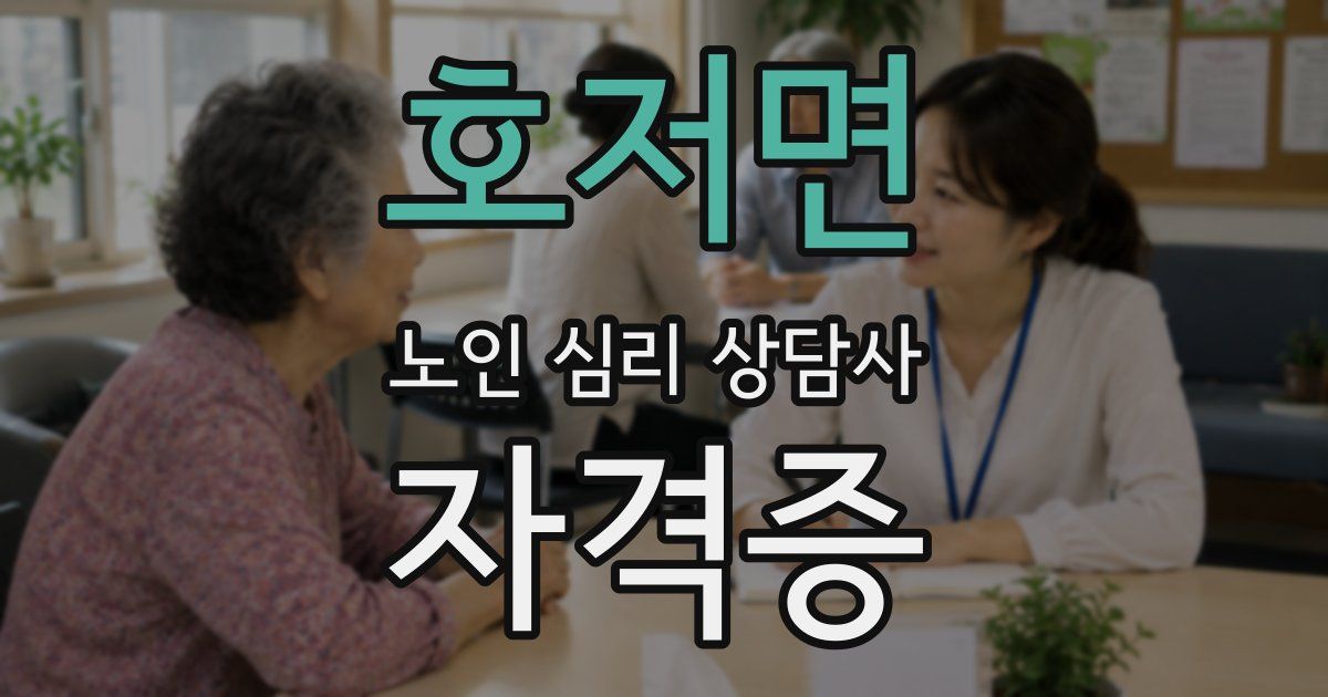 호저면 노인 심리 상담사 자격증