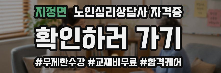지정면 노인 심리 상담사 자격증