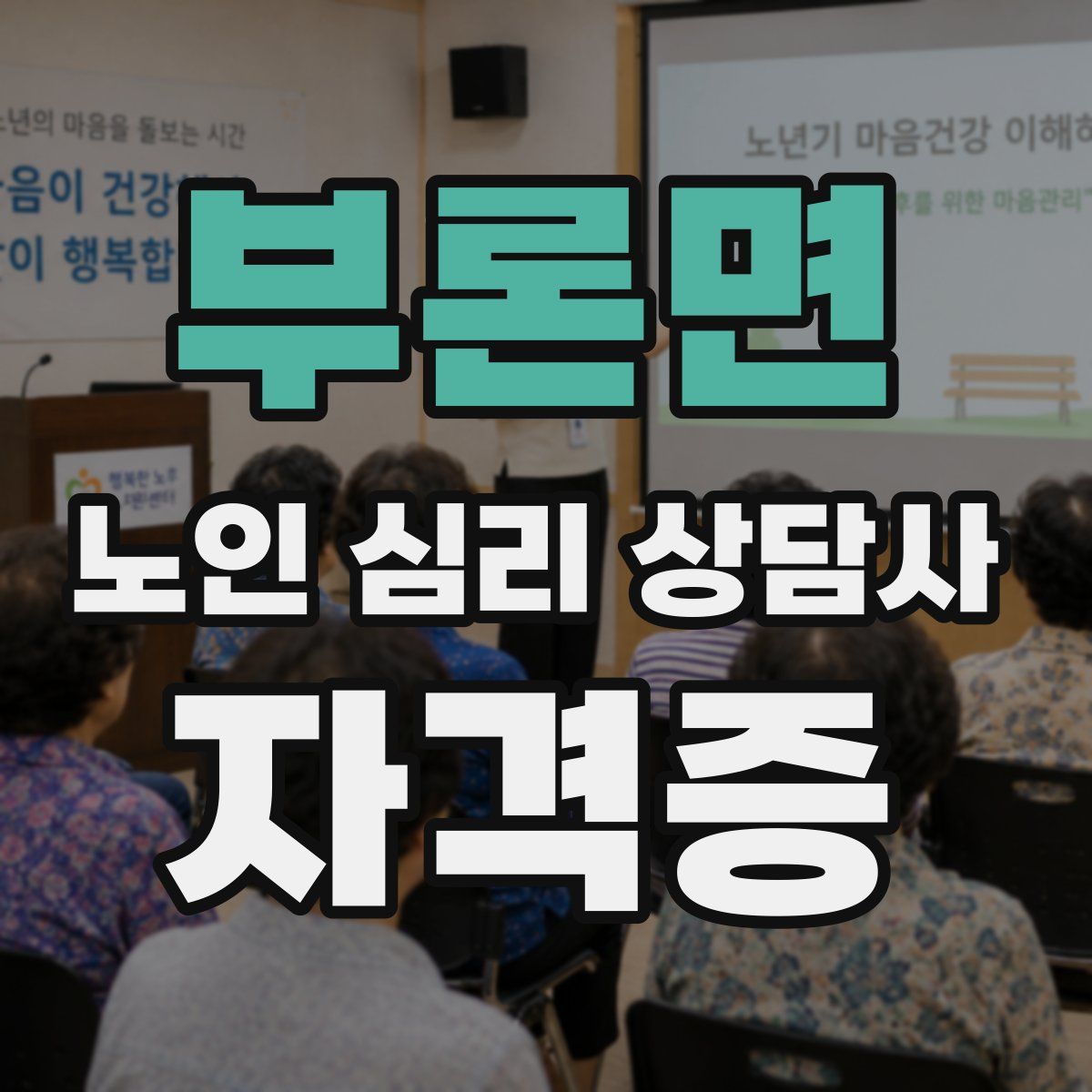 부론면 노인 심리 상담사 자격증