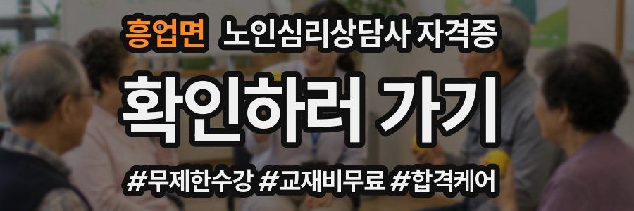 흥업면 노인 심리 상담사 자격증