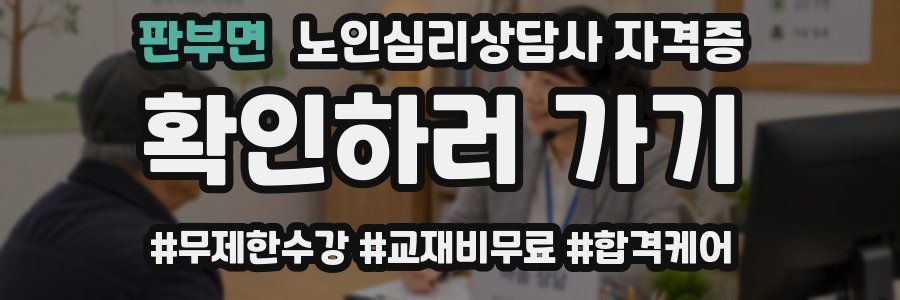 판부면 노인 심리 상담사 자격증