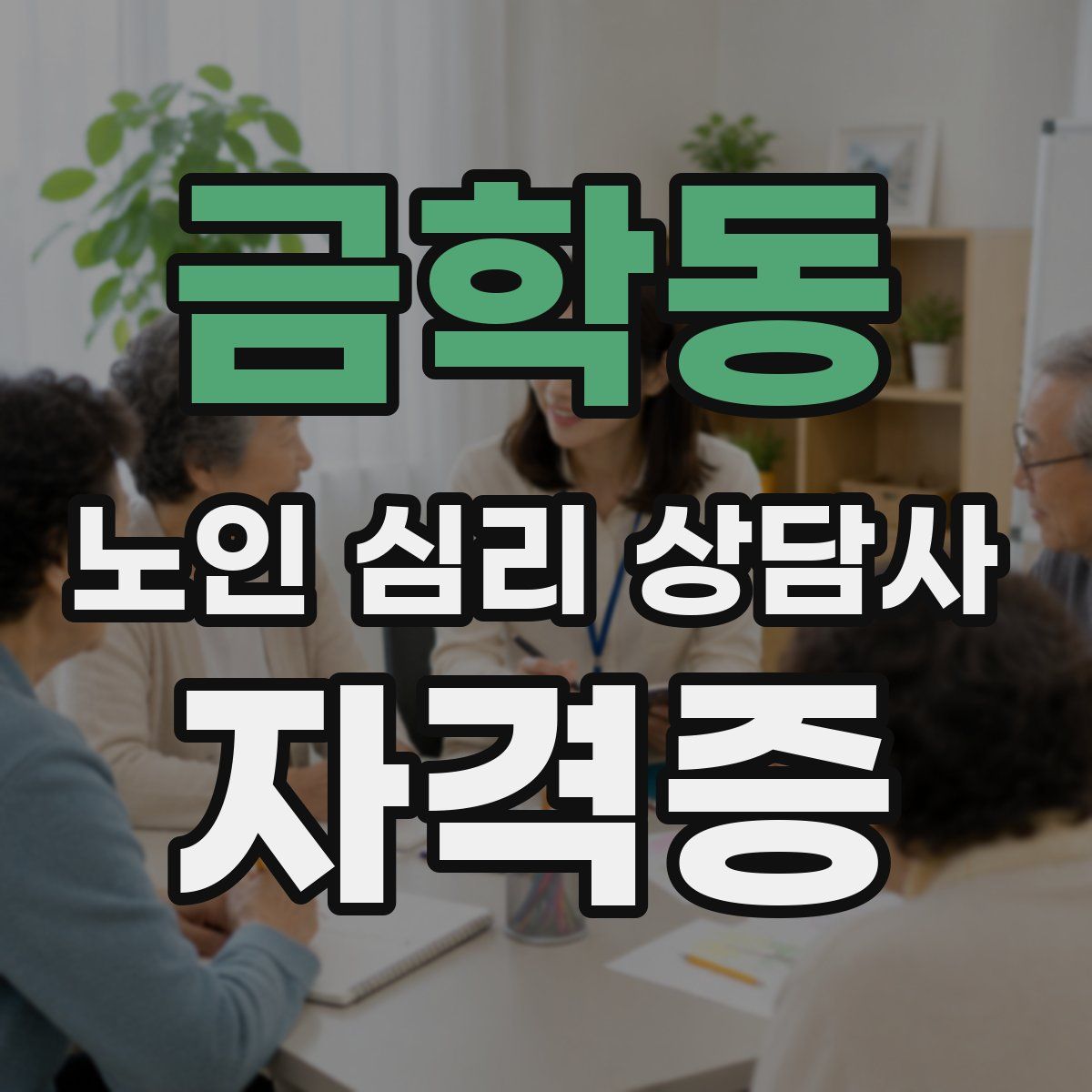 금학동 노인 심리 상담사 자격증